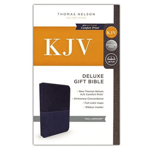 Personalized Custom Text Your Name KJV Deluxe Gift Holy Bible Navy Blue Leathersoft King James Version