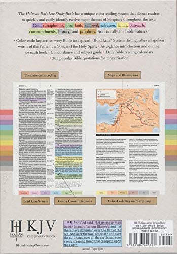 Personalized KJV Holman Rainbow Study Bible Brown/Lavender LeatherTouch