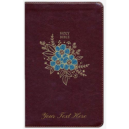 Personalized NKJV Thinline Bible Red Letter Comfort Print Holy Bible Leathersoft Mahogany