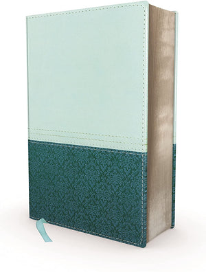 Personalized NIV Zondervan Study Bible Personal Size Leathersoft Light Blue/Turquoise