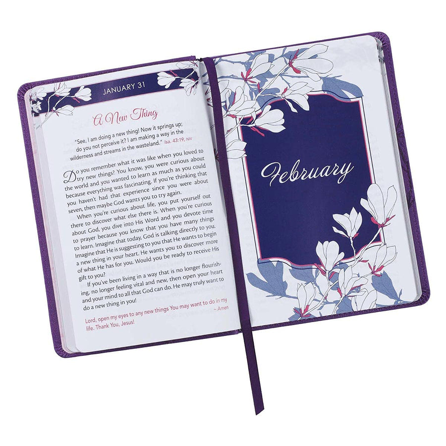 Personalized Devotional Strength for Your Soul Purple Faux Leather