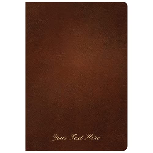 Personalized KJV Large Print Thinline Reference Holy Bible Red Letter Genuine Leather Brown
