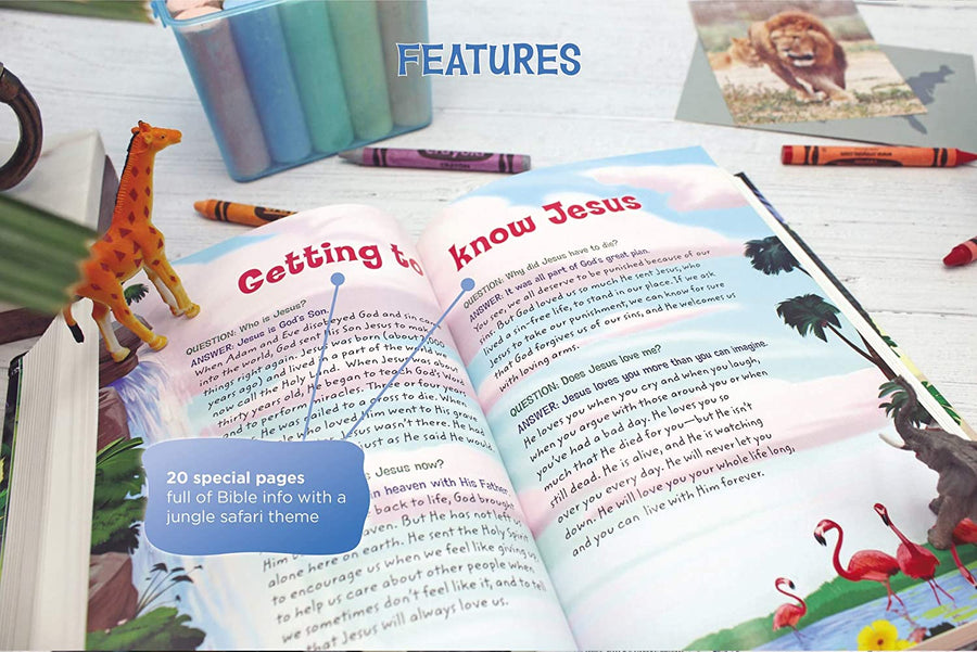 Personalized NKJV Adventure Bible Tiger Hardcover Magnetic Closure Full Color