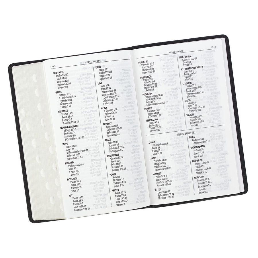 Personalized Bible KJV Giant Print Holy Bible Full Grain Premium Leather Thumb Index Black