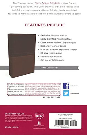 Personalized NKJV Deluxe Gift Bible Leathersoft Toffee Comfort Print