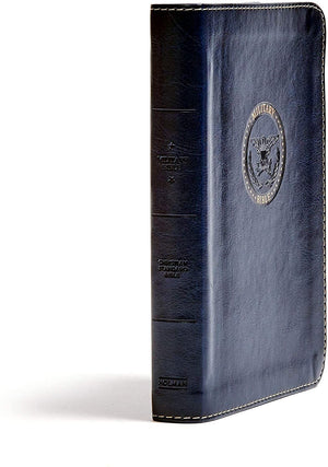 Personalized CSB Military Bible Navy Blue LeatherTouch