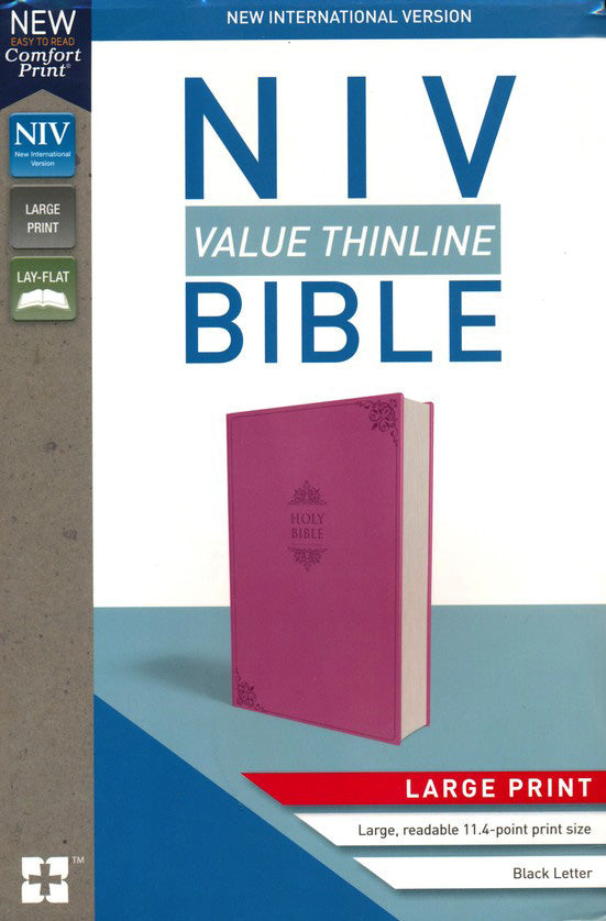 Personalized NIV Thinline Bible Large Print Leathersoft Pink