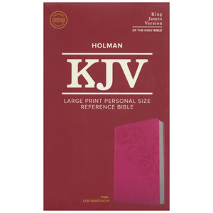 Personalized KJV Large Print Personal Size Reference Bible Pink Leathertouch Red Letter
