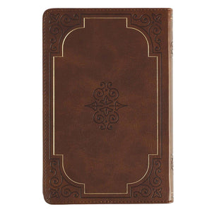 Personalized Devotional Walking with God Brown Faux Leather