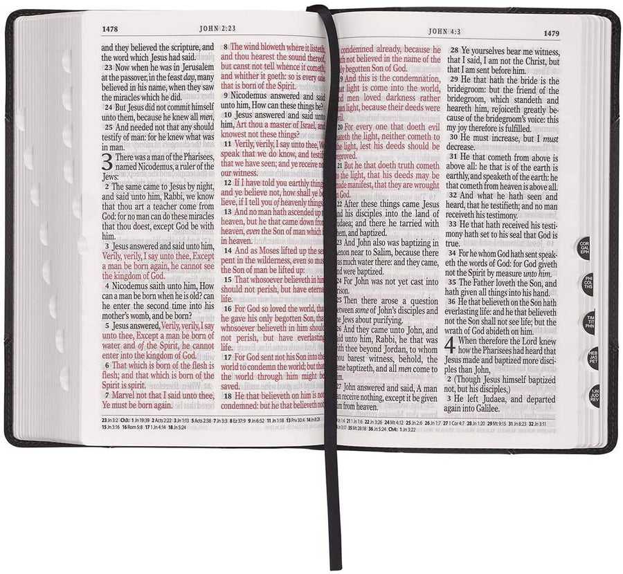 Personalized KJV Holy Bible Giant Print Two-Tone Black/Grey Faux Leather