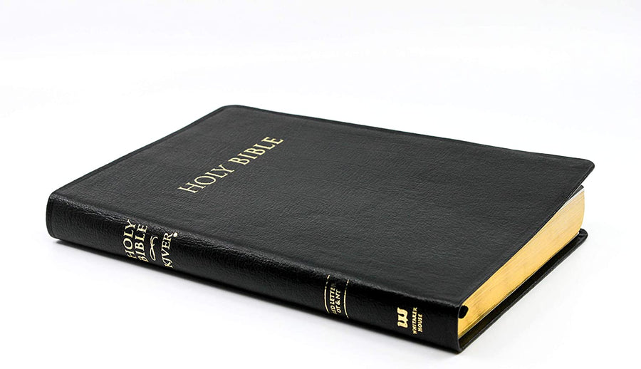 Personalized KJVER Thinline Bible/Large Print Genuine Leather Black