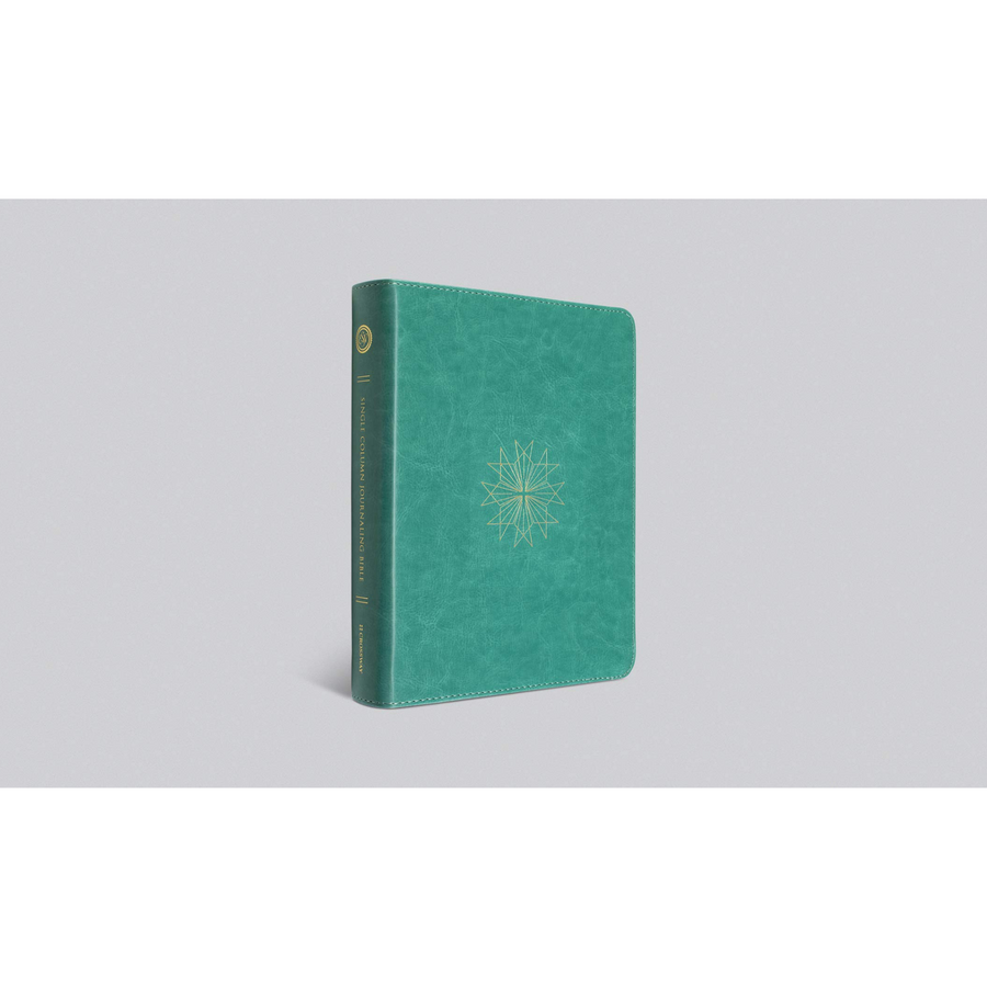 Personalized ESV Single Column Journaling Bible TruTone Teal Resplendent Cross Design