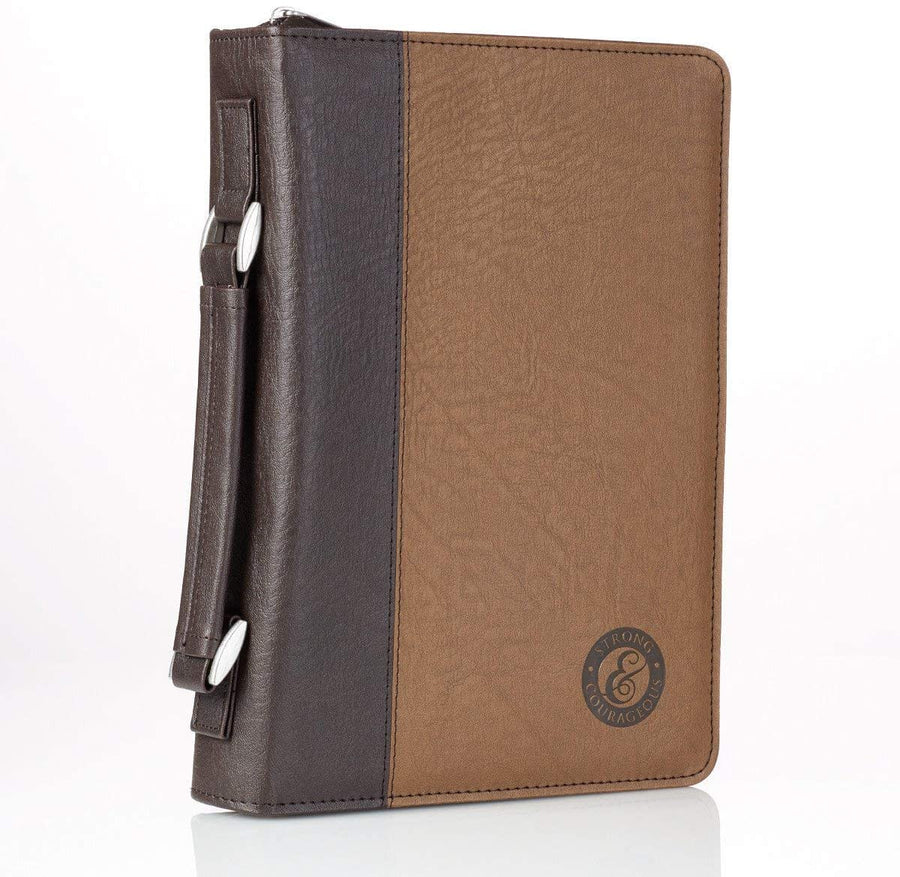 Joshua 1:9 Two-Tone Faux Leather Personalized Bible Cover For Men