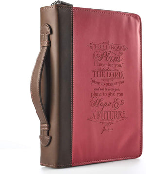 Jeremiah 29:11 Faux Leather Pink and Brown Personalized Bible Cover for Women