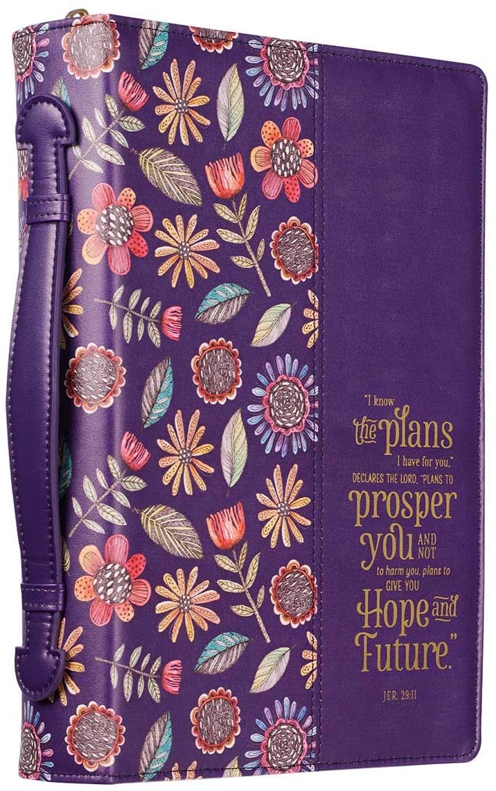 Jeremiah 29:11 Faux Leather Purple Personalized Bible Cover for Women