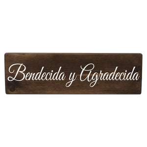 Blessed And Grateful Spanish Wood Decor