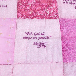 Embroidered Scripture Baby Quilt