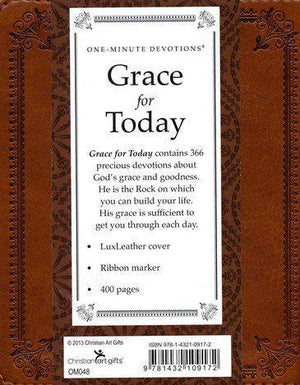 Grace For Today - One Minute Devotions Brown Lux-Leather