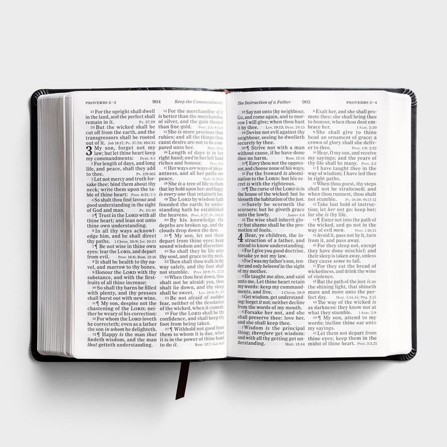 Personalized KJV Large Print Personal Size Reference Bible Charcoal Leathertouch Red Letter