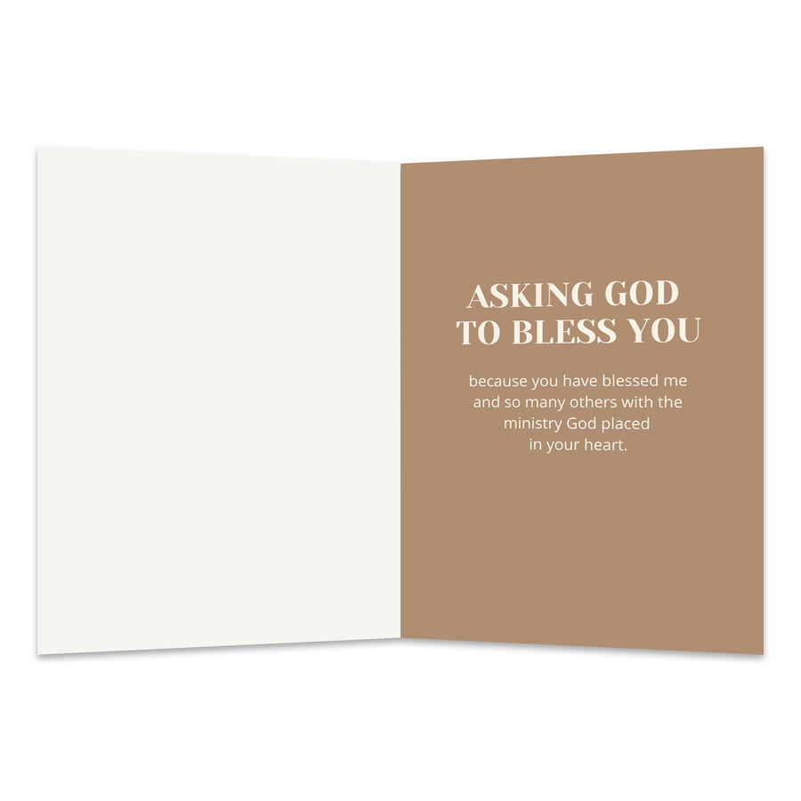 Ministry Appreciation Card Thanking God For You for Pastor, Church, Family