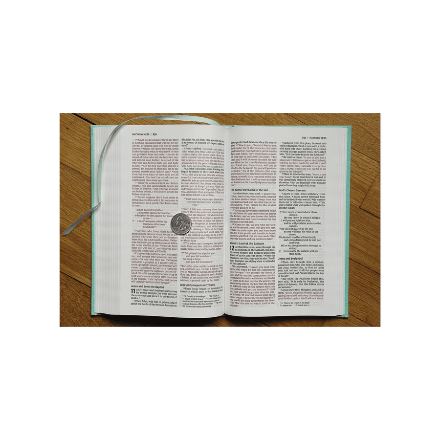 Personalized Custom Text Your Name NIV Thinline Bible for Teens Easy to Read Comfort Print Floral Cloth Over Board Red Letter Edition