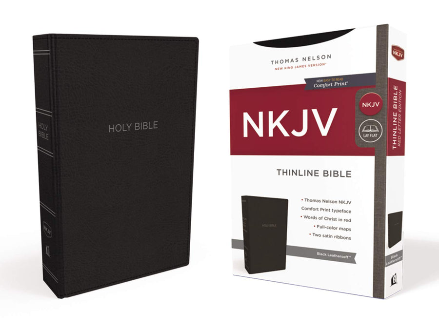 Personalized NKJV Thinline Holy Bible Comfort Leathersoft Black New King James Version