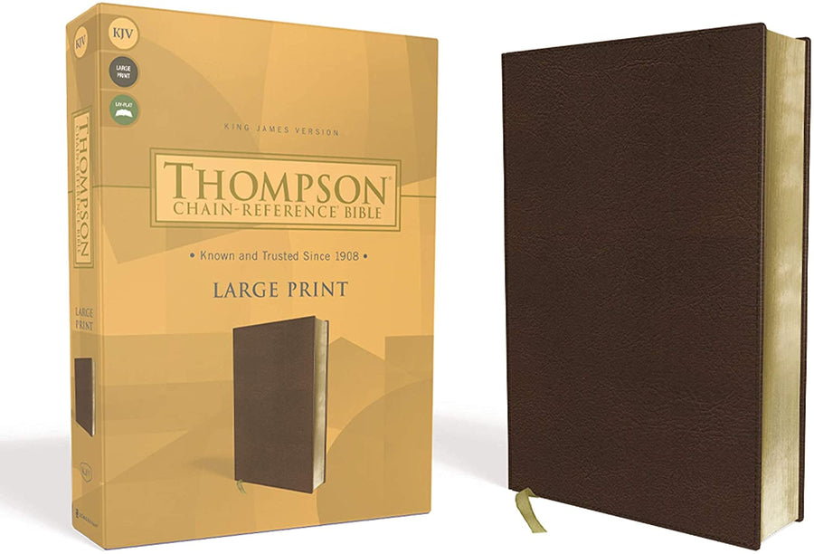 Personalized KJV Thompson Chain-Reference Bible Red Letter Large Print Brown