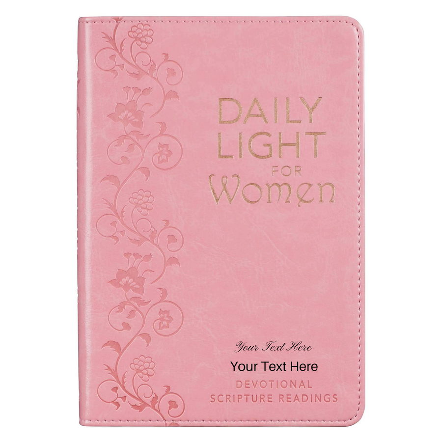 Personalized Devotional Daily Light for Women Pink Faux Leather