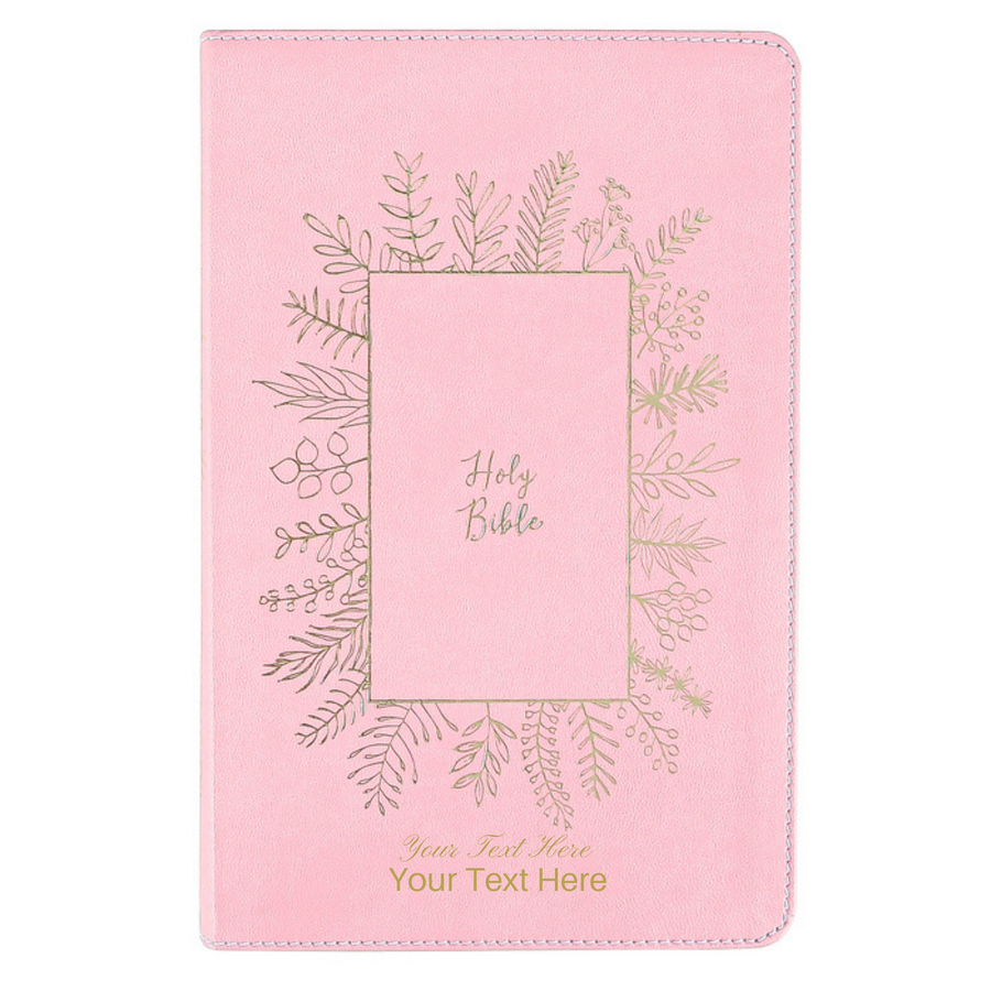 Personalized NKJV Holy Bible for Kids Leathersoft Pink Comfort Print