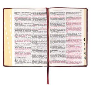 Personalized KJV Holy Bible Giant Print Full-Size Bible Burgundy Faux Leather Bible