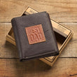 Load image into Gallery viewer, Best Dad Brown and Tan Genuine Leather Trifold Wallet
