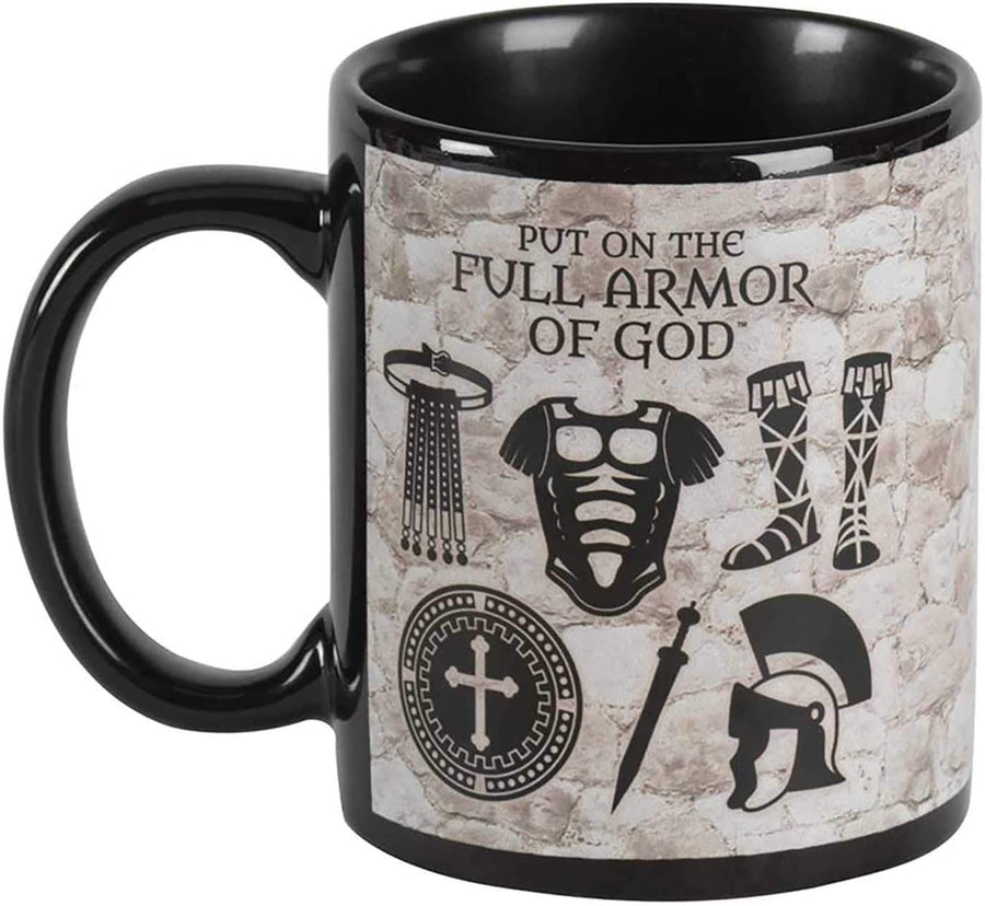 Armor Of God Black Ceramic Mug