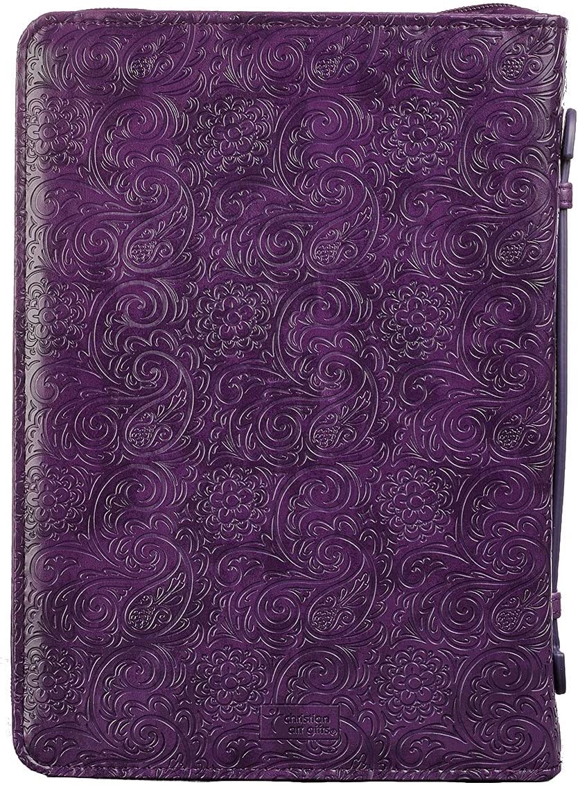 Hebrews 11:1 Faux Leather Purple Personalized Bible Cover for Women