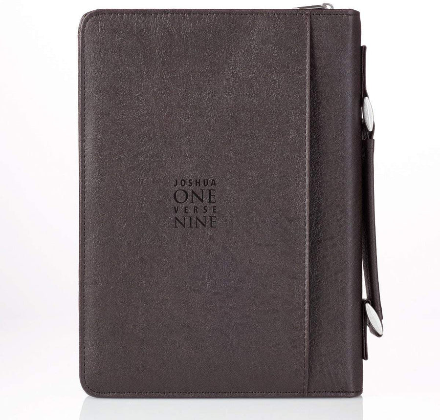 Joshua 1:9 Two-Tone Faux Leather Personalized Bible Cover For Men