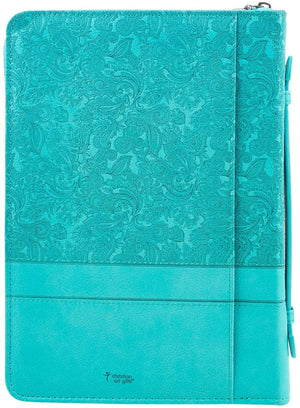 Jeremiah 31:3 Faux Leather Turquoise Personalized Bible Cover For Women