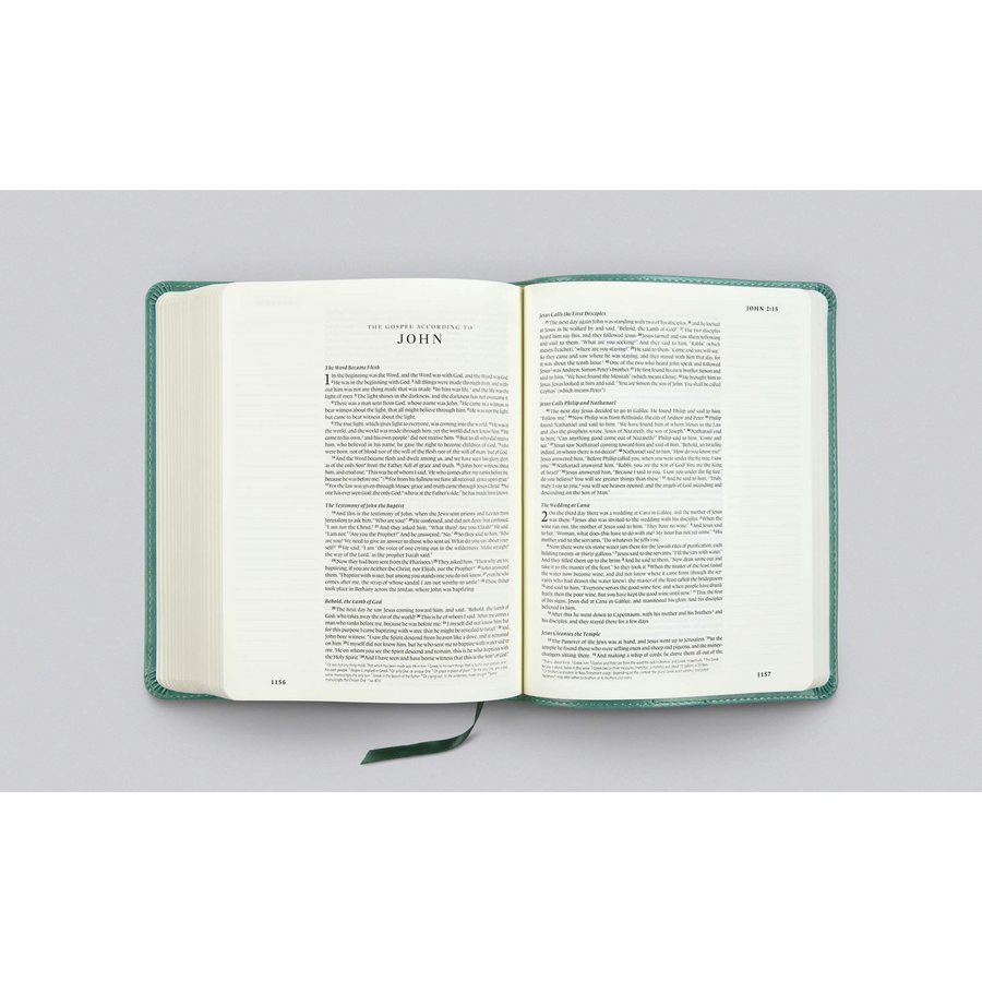 Personalized ESV Single Column Journaling Bible TruTone Teal Resplendent Cross Design