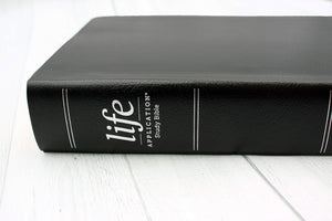 Personalized Custom Text NIV Life Application Study Bible Third Edition Bonded Leather Black