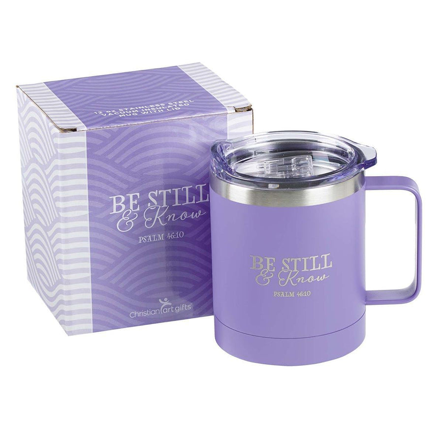 Be Still & Know Psalm 46:10 Lavender Stainless Steel Mug