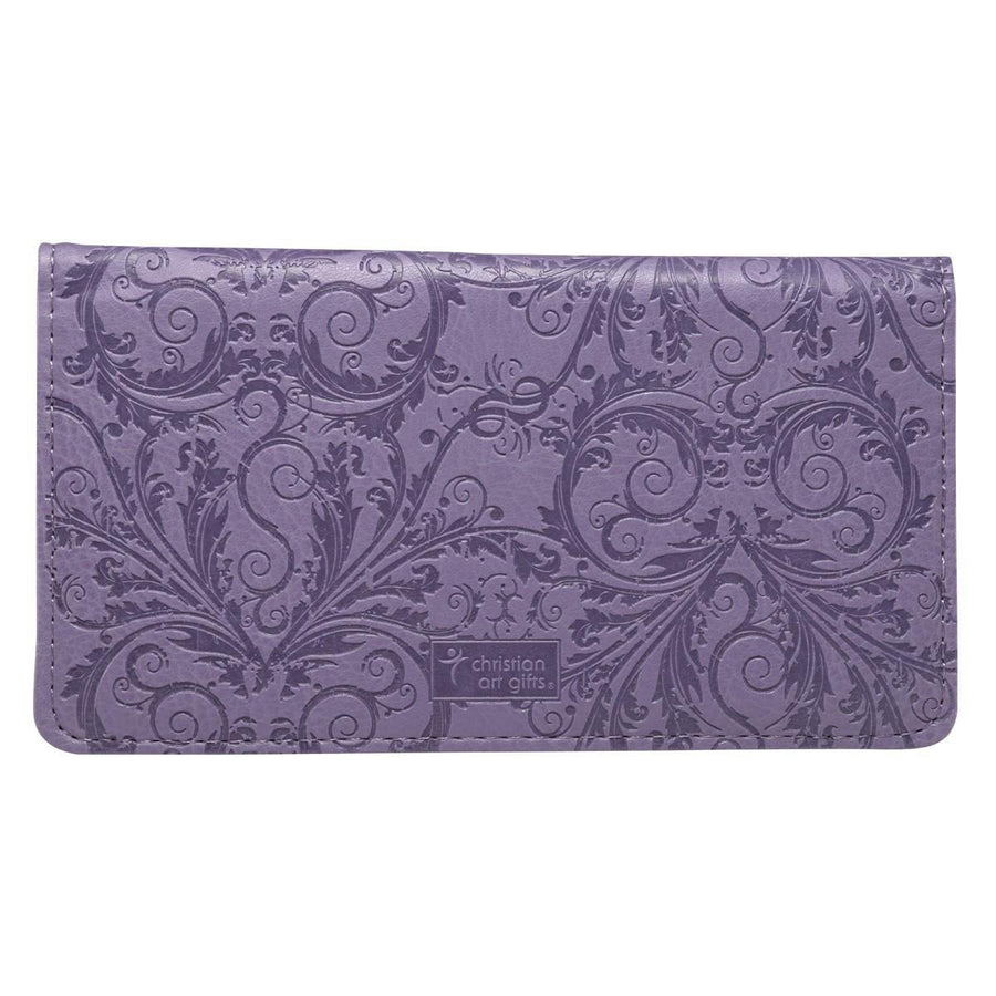 Be Still Psalm 46:10 Purple Faux Leather Checkbook Cover