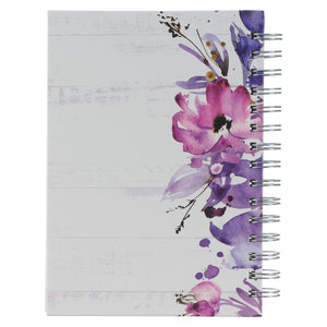 Trust in the Lord Proverbs 3:5 Purple Floral Wire-bound Journal