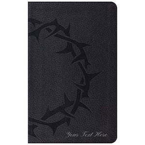 Personalized ESV Thinline Bible TruTone Charcoal Crown Design
