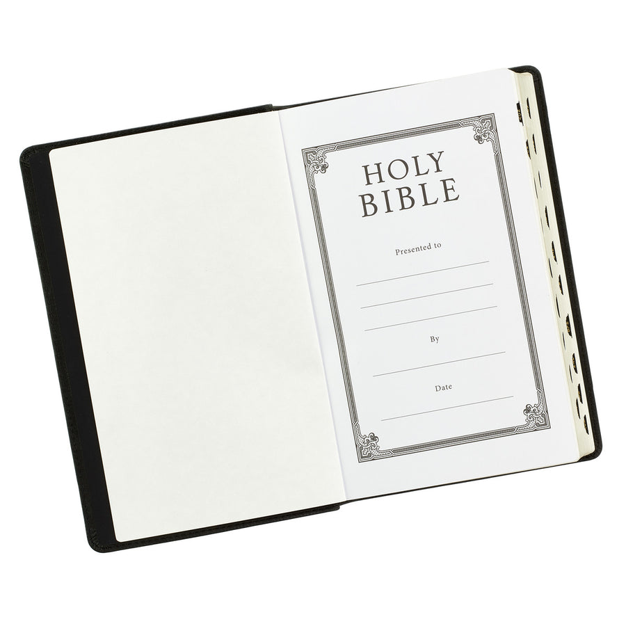 Personalized Bible KJV Giant Print Holy Bible Full Grain Premium Leather Thumb Index Black
