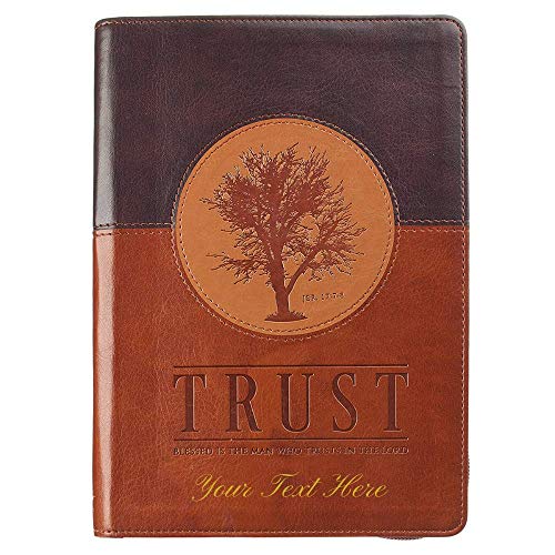 Personalized Trust Zippered Classic LuxLeather Journal - Jeremiah 17:7