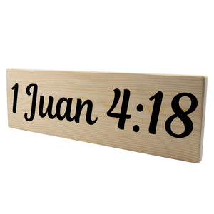 1 Juan 4:18 Spanish Wood Decor