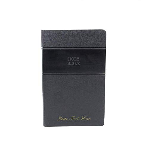Personalized KJV Personal Size Reference Bible Giant Print Leather-Look Black Indexed