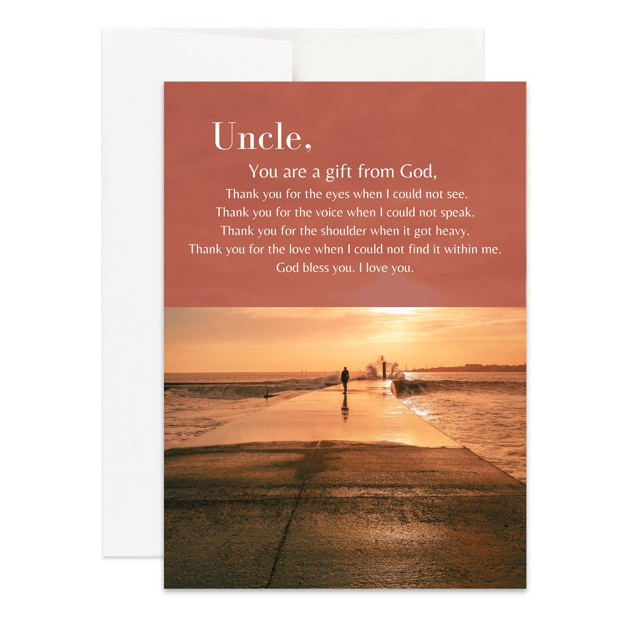 Christian Thank You Uncle Card for Appreciation Card Christian Thank You to Uncle Gift for Christian Appreciation