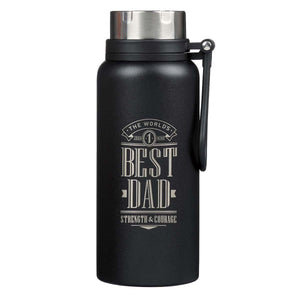 The World's Best Dad Joshua 1:9 Stainless Steel Water Bottle