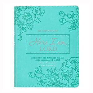Personalized Custom Text Your Name Here I Am, Lord Devotional Teal Faux Leather