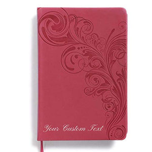 Personalized Custom Text Your Name NKJV Large Print Personal Size Reference Bible LeatherTouch Pink