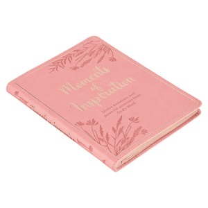 Personalized Custom Text Your Name Moments of Inspiration Devotional Pink Faux Leather